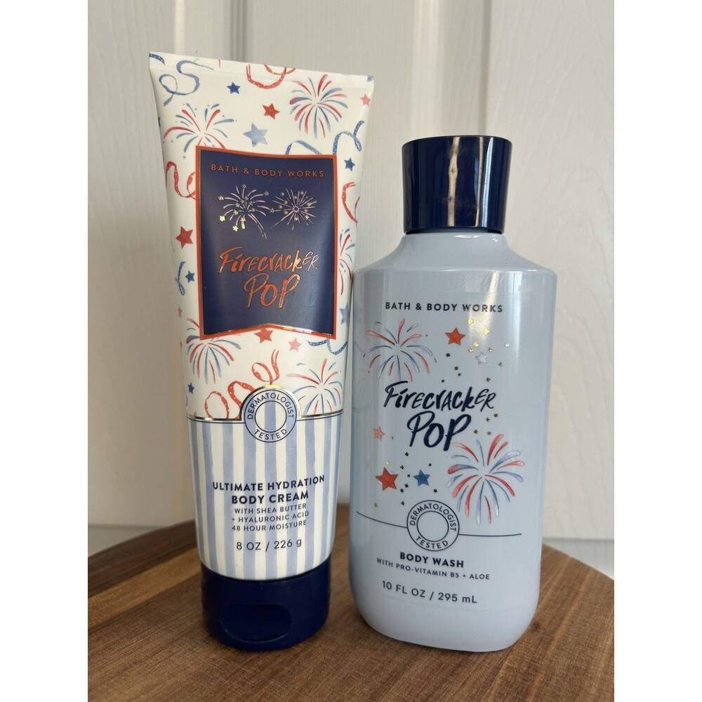 BATH & BODY WORKS 2Pc Body Wash  & Body Cream FIRECRACKER Pop